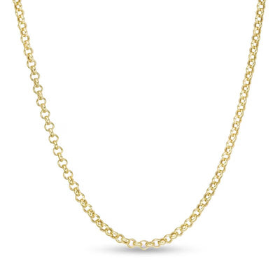 2.3mm Hollow Rolo Chain Necklace in 10K Gold - 16"