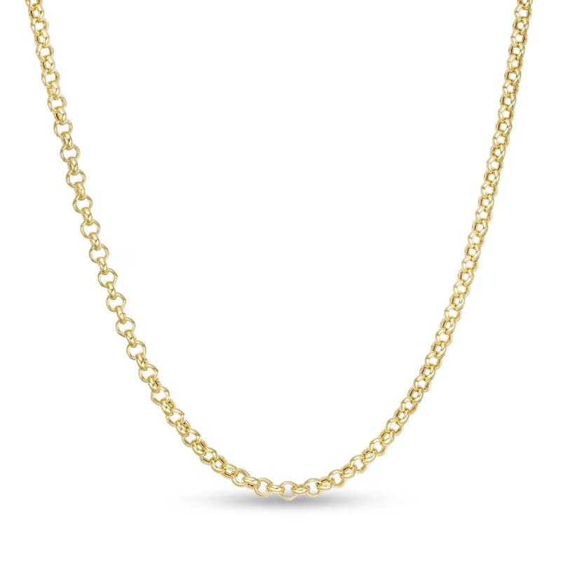 2.3mm Hollow Rolo Chain Necklace in 10K Gold - 16"