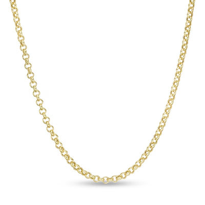 2.3mm Hollow Rolo Chain Necklace in 10K White Gold