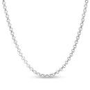 2.3mm Hollow Rolo Chain Necklace in 10K White Gold