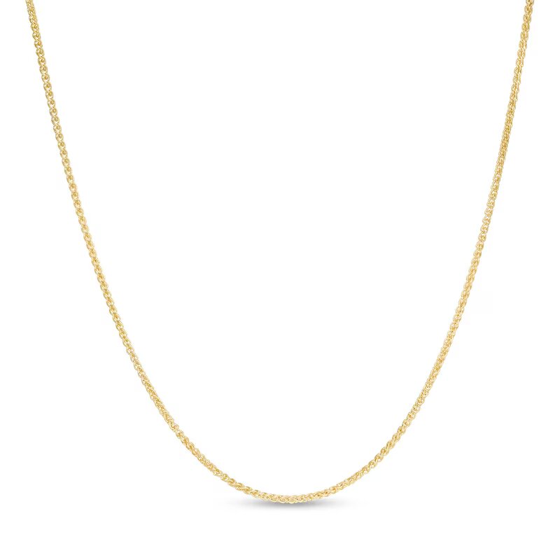 1.0mm Hollow Wheat Chain Necklace in 10K Gold - 16"