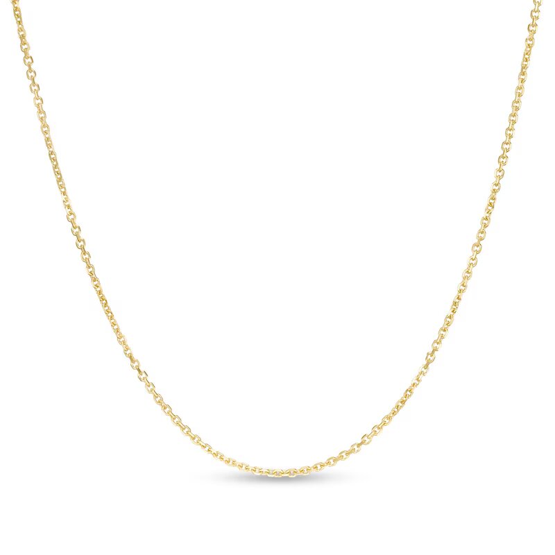 1.1mm Hollow Cable Chain Necklace in 10K Gold - 16"