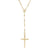 Diamond-Cut Beaded Crucifix Rosary Necklace in 14K Gold - 18"