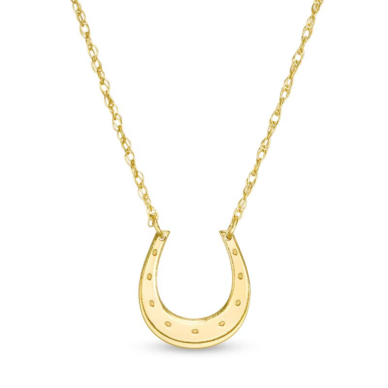 Mini Horseshoe Necklace in 14K Gold