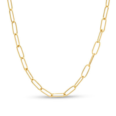 Made in Italy 4.0mm Hollow Oval Link Chain Necklace in 14K Gold - 22.5" - Shryne Diamanti & Co.