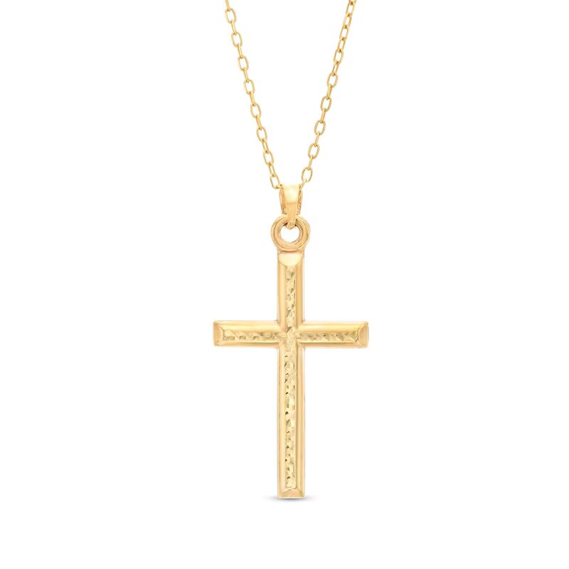 Diamond-Cut Cross Pendant in 10K Gold - Shryne Diamanti & Co.