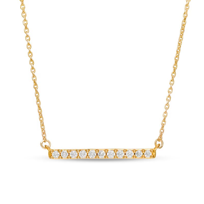 Remixed Reimagined 1/5 CT. T.W. Diamond Horizontal Bar Necklace in 10K Gold