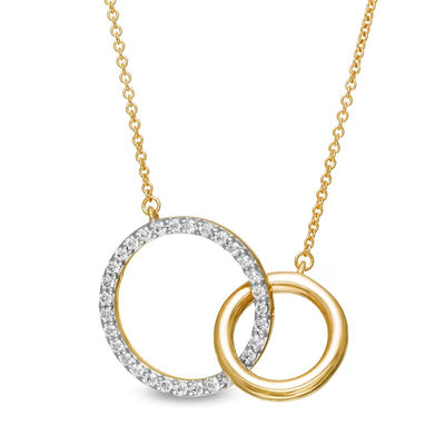 Remixed Reimagined 1/4 CT. T.W. Diamond Interlocking Circles Necklace in 10K Gold