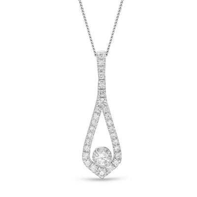 Diamonds Amplified 1/2 CT. T.W. Diamond Teardrop Pendant in 10K White Gold