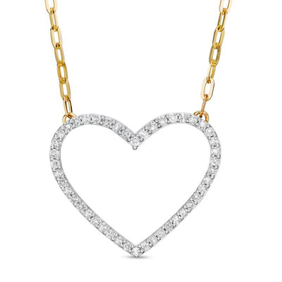 1/4 CT. T.W. Diamond Heart Necklace in 10K Gold