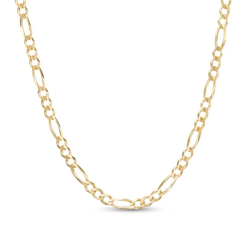4.0mm Concave Solid Figaro Chain Necklace in 14K Gold - 24" - Shryne Diamanti & Co.