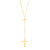 Double Cross "Y" Necklace in 10K Gold