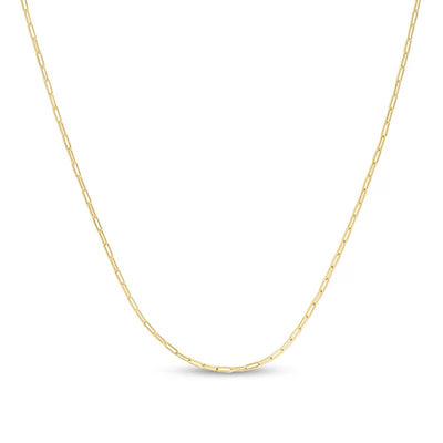 1.5mm Paper Clip Solid Link Chain Necklace in 14K Gold - 16"