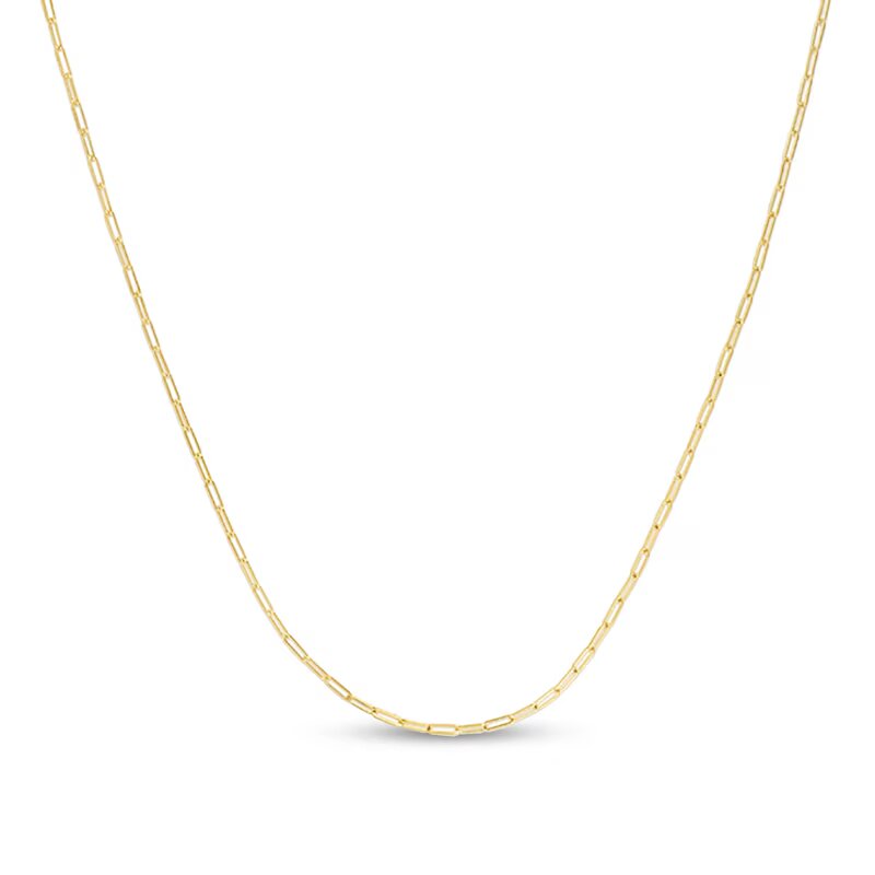 1.5mm Paper Clip Solid Link Chain Necklace in 14K Gold - 16"