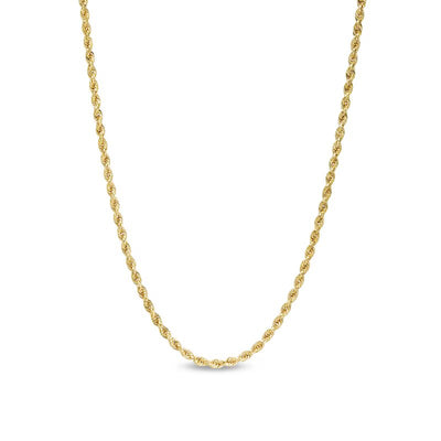 2.65mm Hollow Evergreen Rope Chain Necklace in 10K Gold - 18" - Shryne Diamanti & Co.