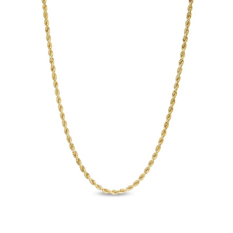 2.65mm Hollow Evergreen Rope Chain Necklace in 10K Gold - 18" - Shryne Diamanti & Co.