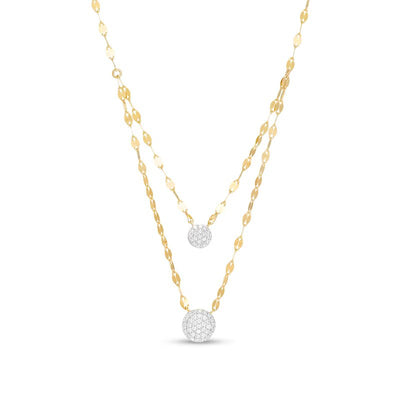 1/5 CT. T.W. Multi-Diamond Double Strand Necklace in 10K Gold - 20"