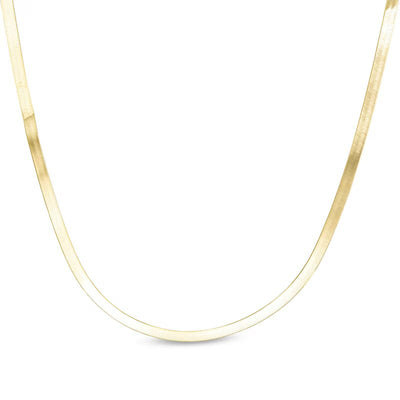 Ladies' 3.05mm Solid Herringbone Chain Necklace in 10K Gold - 20" - Shryne Diamanti & Co.