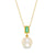 8.0mm Cultured Freshwater Pearl and Baguette Emerald Vintage-Style Drop Pendant in 10K Gold