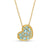 Swiss Blue Topaz Cluster Tilted Heart Pendant in 10K Gold