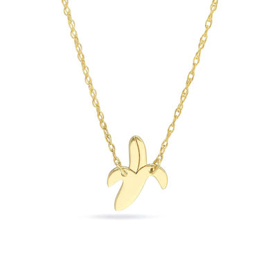 Mini Peeled Banana Necklace in 14K Gold