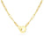 Large and Small Interlocking Circles Paper Clip Chain Necklace in 14K Gold