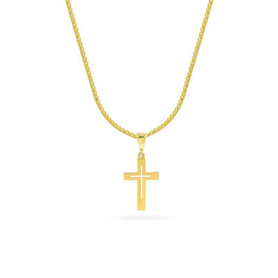 Cut-Out Cross Pendant in 14K Gold