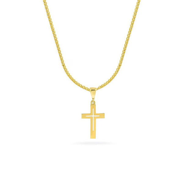 Cut-Out Cross Pendant in 14K Gold