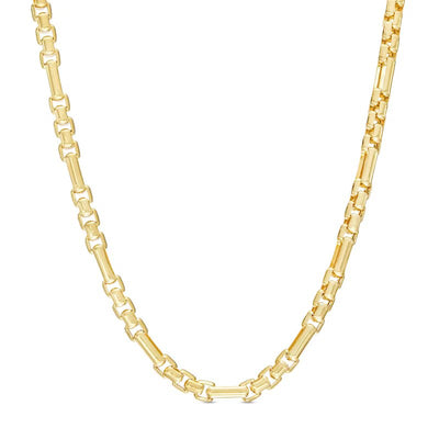 3.0mm Diamond-Cut Rectangle Link Hollow Box Chain Necklace in 10K Gold - 22" - Shryne Diamanti & Co.