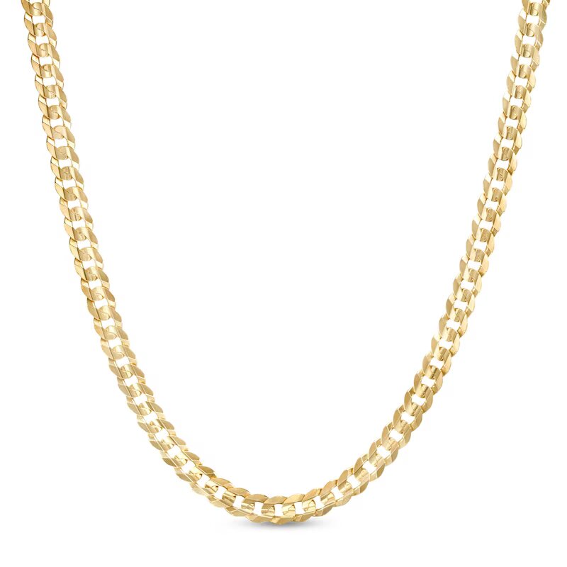 4.65mm Solid Curb Chain Necklace in 14K Gold - Shryne Diamanti & Co.