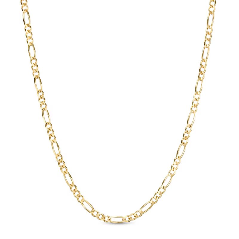 3.1mm Solid Figaro Chain Necklace in 14K Gold - Shryne Diamanti & Co.
