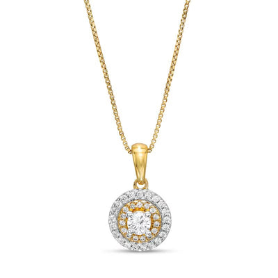 1/3 CT. T.W. Diamond Double Frame Pendant in 10K Gold