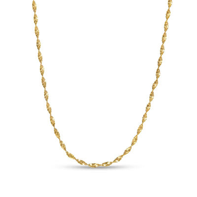 0.8mm Diamond-Cut Hollow Twisted Link Chain Necklace in 14K Gold - 18"