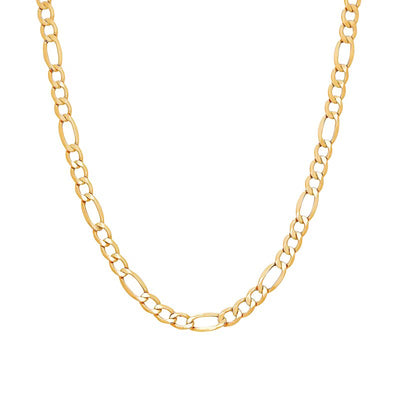 Men's 5.8mm Figaro Chain Necklace in Hollow 14K Gold - 26"