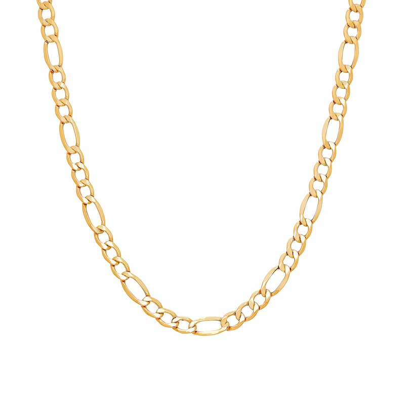 Men's 5.8mm Figaro Chain Necklace in Hollow 14K Gold - 26"