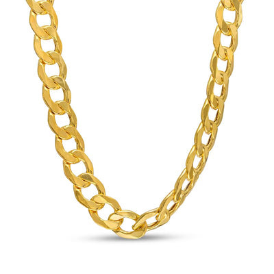 Men's 7.0mm Curb Chain Necklace in Hollow 14K Gold - 22"