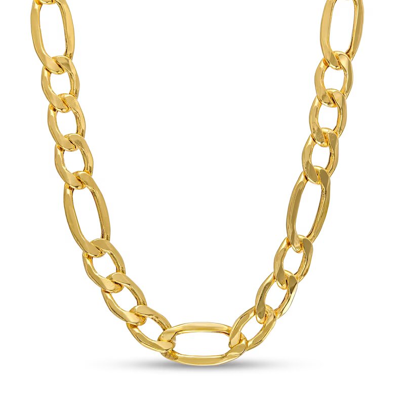 Men's 5.8mm Figaro Chain Necklace in Hollow 14K Gold - 22"