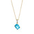 Cushion-Cut Swiss Blue Topaz and Diamond Accent Tilted Drop Pendant in 10K Gold