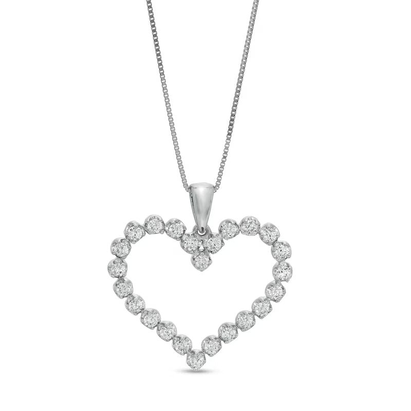 1/2 CT. T.W. Certified Lab-Created Diamond Heart Pendant in 14K White Gold (F/SI2)