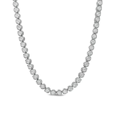 Men's 10 CT. T.W. Certified Lab-Created Diamond Tennis Necklace in 14K White Gold (F/SI2) - 20"