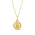 Child's Textured Frame Virgin Mary Medallion Pendant in 14K Gold – 15"