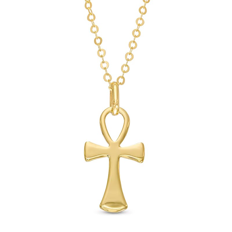 Made in Italy Ankh Cross Pendant in 14K Gold