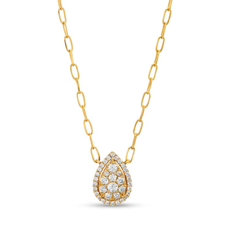 1/3 CT. T.W. Composite Pear Diamond Necklace in 10K Gold