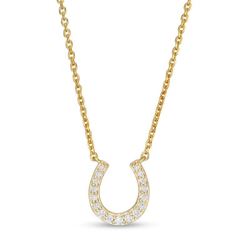 1/10 CT. T.W. Diamond Horseshoe Necklace in 10K Gold