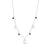 Blue Sapphire and 1/20 CT. T.W. Diamond Moon and Stars Station Necklace in 10K White Gold