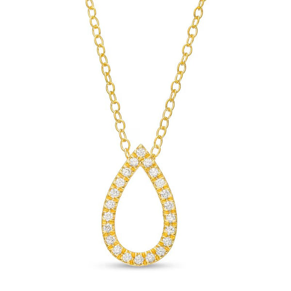 Remixed Reimagined 1/6 CT. T.W. Diamond Open Pear-Shaped Pendant in 10K Gold