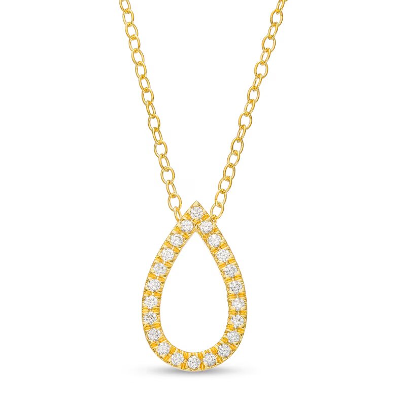 Remixed Reimagined 1/6 CT. T.W. Diamond Open Pear-Shaped Pendant in 10K Gold