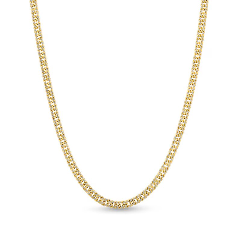 Made in Italy Men's 3.0mm Diamond-Cut Cuban Curb Chain Necklace in 10K Two-Tone Gold