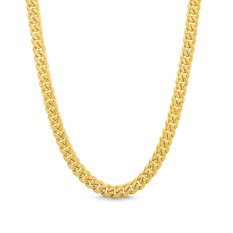 4.5mm Hollow Cuban Curb Chain Necklace in 10K Gold - Shryne Diamanti & Co.