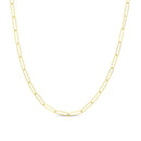 3.4mm Solid Paper Clip Link Chain Necklace in 14K Rose Gold – 18"